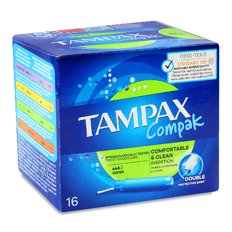 Тампони Tampax Compak 16 шт. шт – онлайн-супермаркет «Сільпо»