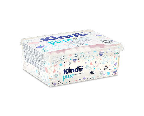 Палички ватні для дітей Kindii №60