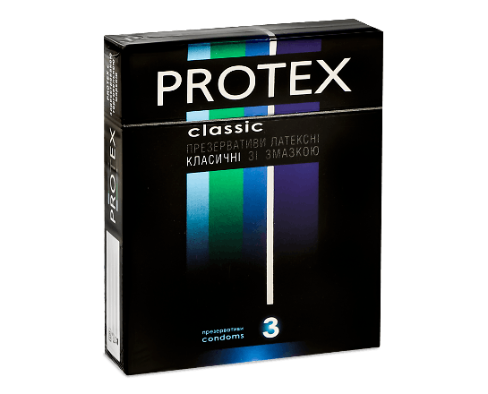 Презервативи PROTEX класичні зі змащенням