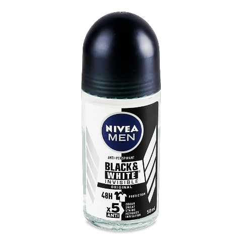 Дезодорант кульковий Nivea Men «Невидимий захист для чорного і білого»