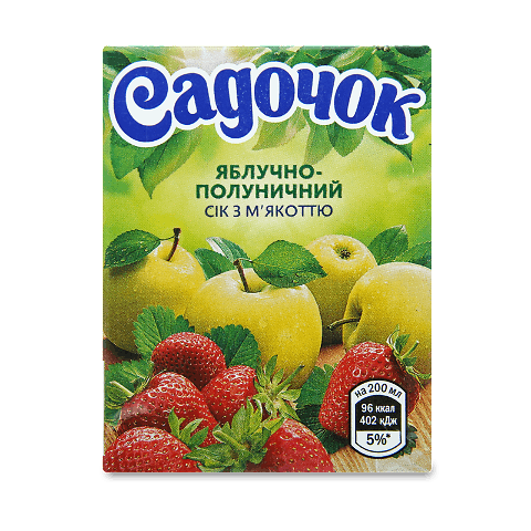 Сік «Садочок» яблучно-полуничний 0,2л – онлайн-супермаркет «Сільпо»