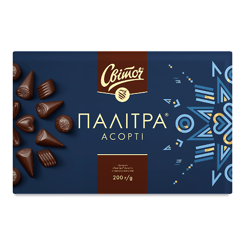Цукерки «Світоч» «Палітра» асорті темний шоколад 200г – онлайн ...