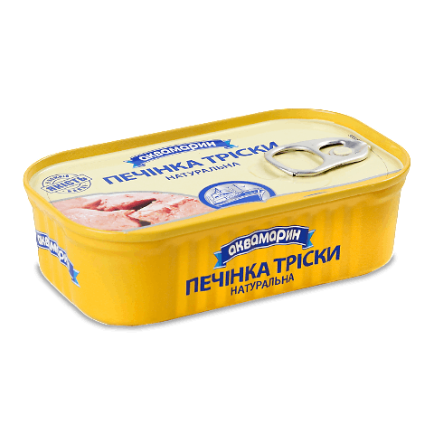 Печінка тріски «Аквамарин» натуральна 115г – онлайн-супермаркет «Сільпо»