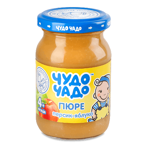 Пюре «Чудо-Чадо» персик-яблуко з цукром 170г – онлайн-супермаркет «Сільпо»