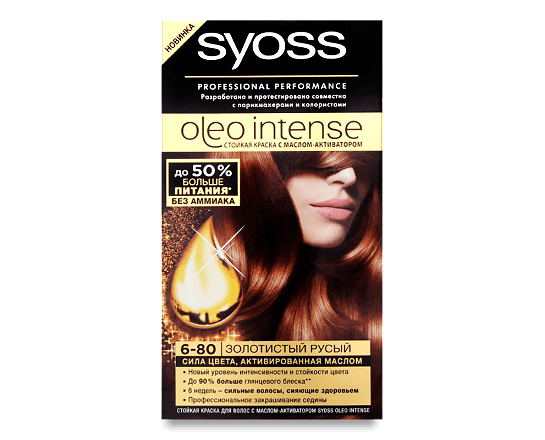 Фарба для волосся Syoss Oleo 6-80 «Золотистий русий»