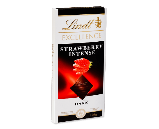 Шоколад чорний Lindt Excellence швейцарський з полуницею
