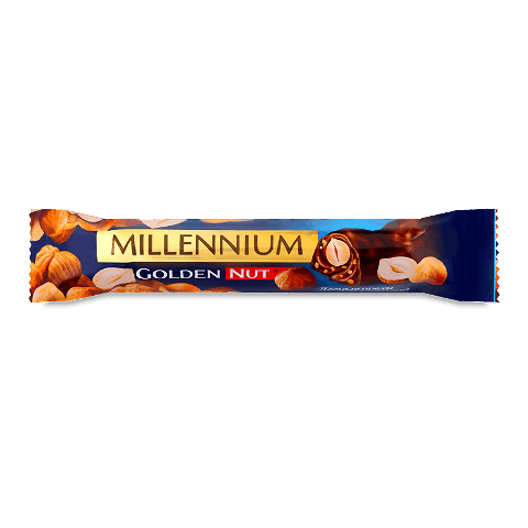 Шоколад молочний Millennium Golden Nut з цілим горіхом 40г – онлайн ...