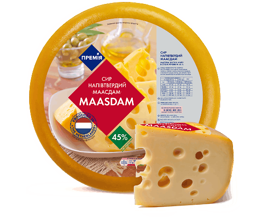 Сир «Премія»® «Маасдам» 45%