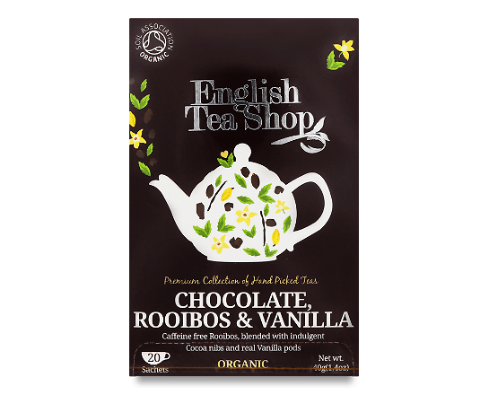 Чай трав'яний English Tea Shop шоколадний ройбуш-ваніль органічний