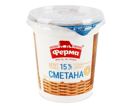 Сметана «Ферма» 15% стакан
