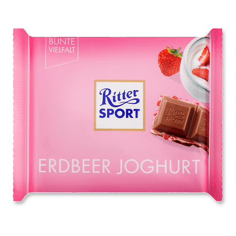 Шоколад молочний Ritter Sport йогуртово-полунична начинка 100г – онлайн ...