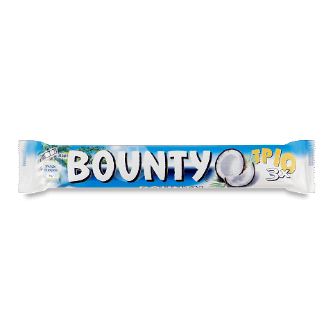 Батончик Bounty Trio з м'якоттю кокосу у молочному шоколаді 85г ...