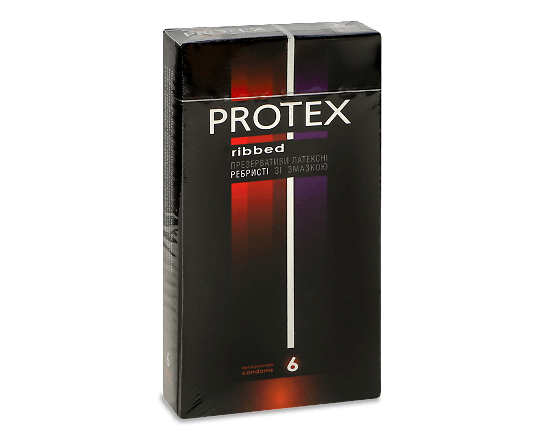 Презервативи Protex ребристі латексні зі змащенням