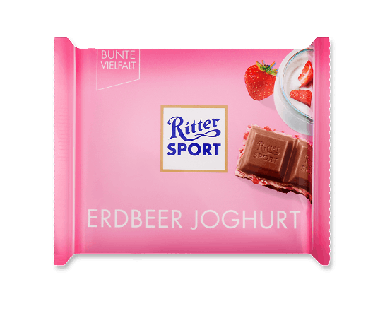 Шоколад молочний Ritter Sport йогуртово-полунична начинка