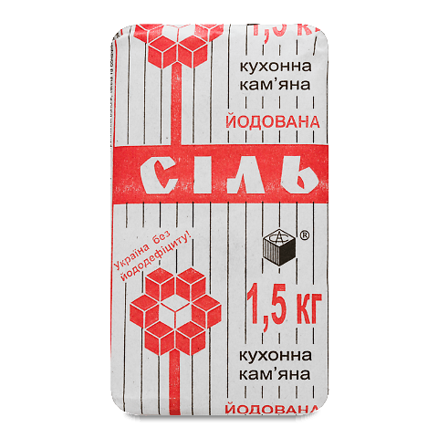 Сіль кам'яна йодована 1,5кг – онлайн-супермаркет «Сільпо»