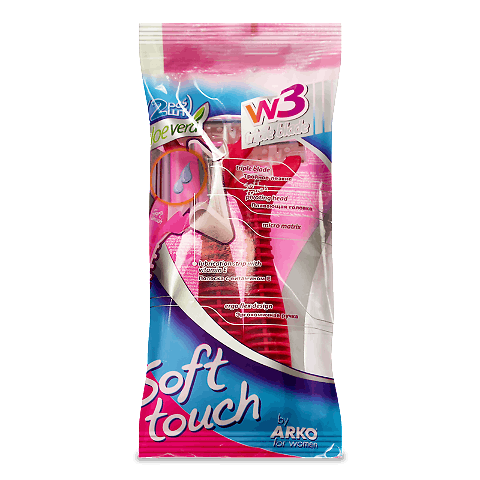 Станки для гоління Arko Soft Touch by W3 3 леза