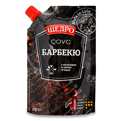 Соус «Щедро» «Барбекю» д/п 200г – онлайн-супермаркет «Сільпо»