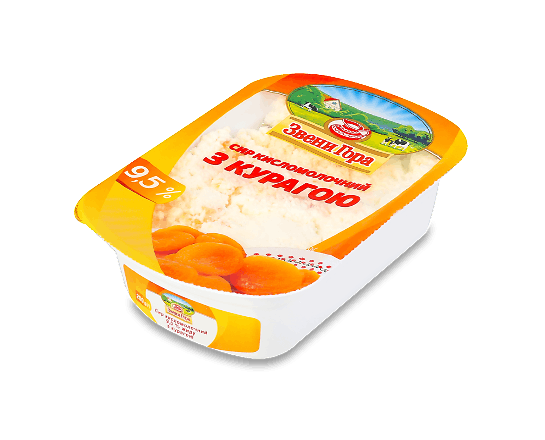 Сир кисломолочний «Звени Гора» з курагою 9,5%
