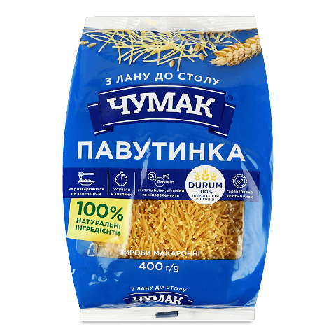 Вироби макаронні «Чумак» «Павутинка» 400г – онлайн-супермаркет «Сільпо»