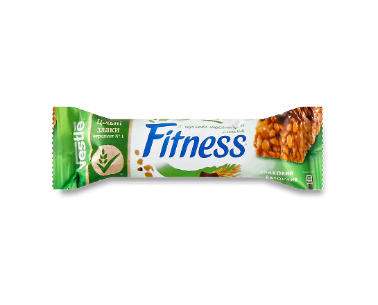 Батончик Nestle Fitness молочний шоколад та лісовий горіх