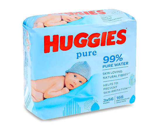 Серветки дитячі Huggies Pure 2+1