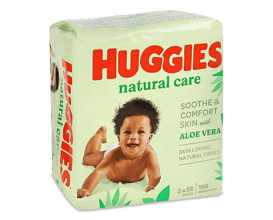 Серветки дитячі Huggies Natural Care 2+1