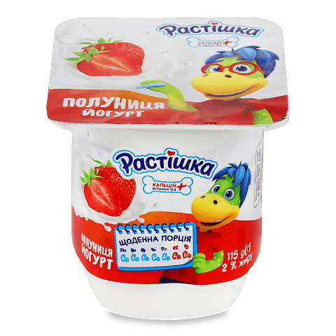 Йогурт «Растішка» з фруктовим наповнювачем полуниця 2% 115г – онлайн ...