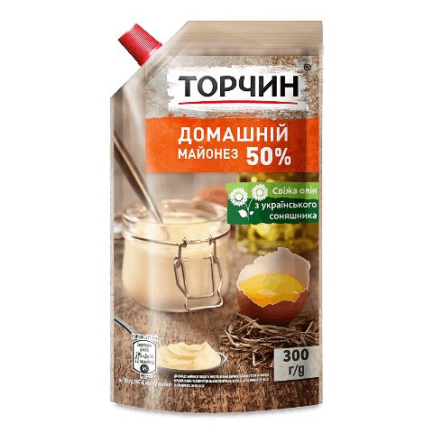 Майонез «Торчин» «Домашній» 50% 300г – онлайн-супермаркет «Сільпо»