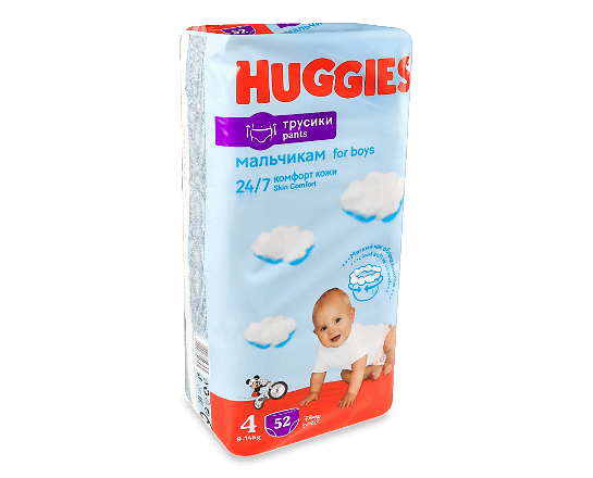 Підгузки-трусики Huggies для хлопчиків 4 (9-14 кг)
