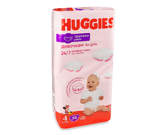Підгузки-трусики Huggies для дівчаток 4 (9-14 кг)