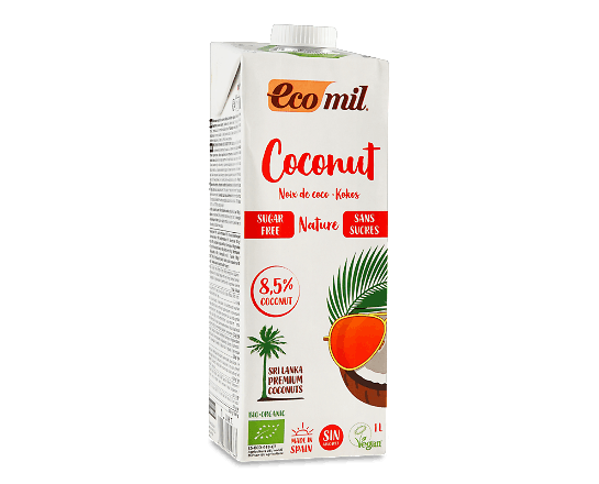 Молоко Ecomil органічне з кокоса без цукру