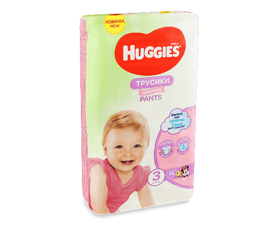 Підгузки-трусики Huggies Pants для дівчаток 3 (6-11 кг)