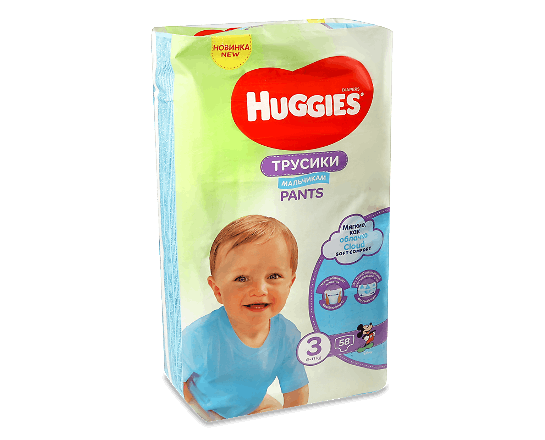 Підгузки-трусики Huggies Pants для хлопчиків 3 (6-11 кг)