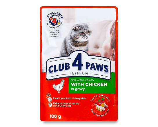 Корм для котів Club 4 Paws з куркою в соусі