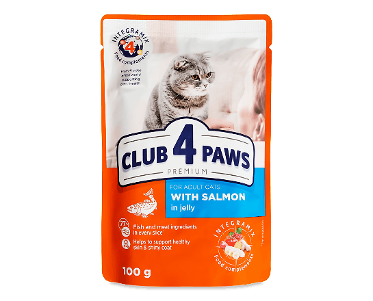 Корм для котів Club 4 Paws з лососем в желе