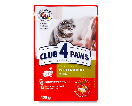 Корм для котів Club 4 Paws з кроликом в желе