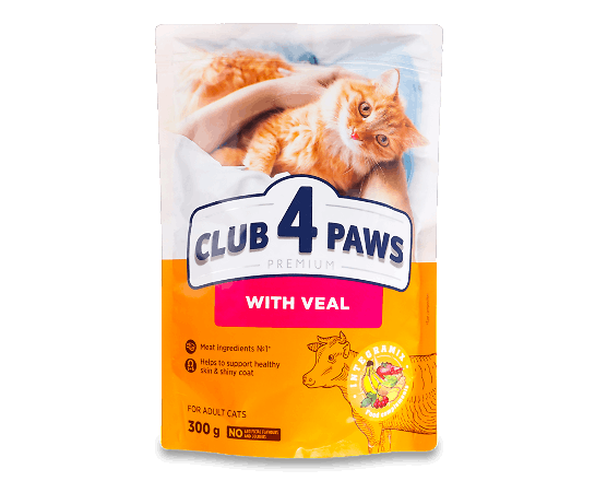 Корм для котів Club 4 Paws з телятиною сухий