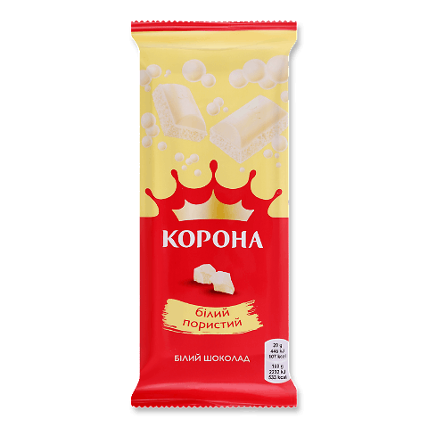 Шоколад білий «Корона» пористий 80г – онлайн-супермаркет «Сільпо»
