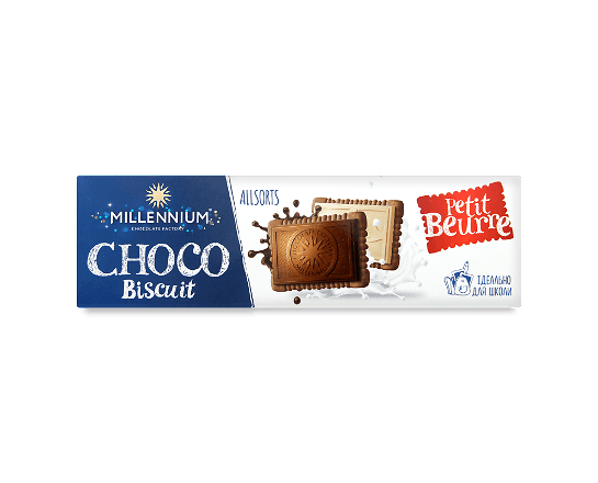 Шоколад Millennium Choco Biscuit асорті з печивом