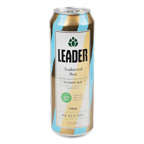 Пиво Leader світле з/б