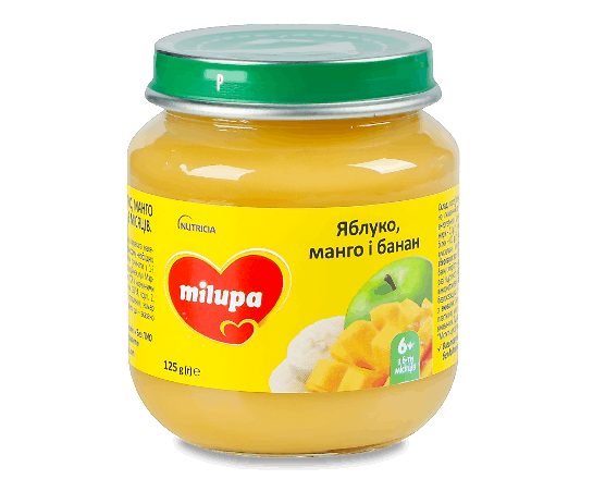 Пюре Milupa яблуко, манго й банан