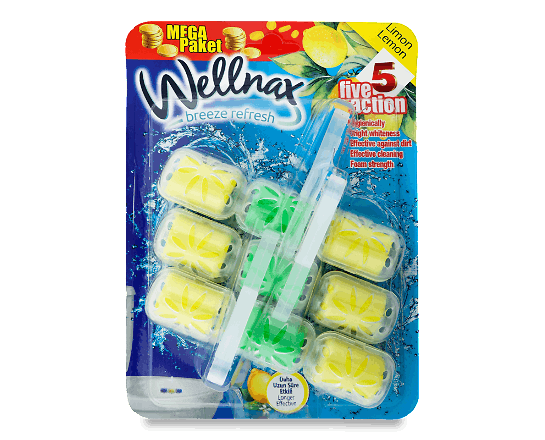 Блок для унітаза Wellnax «Лимон» контейнер 3 комірки