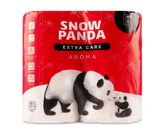 Папір туалетний «Сніжна панда» Extra Care Aroma