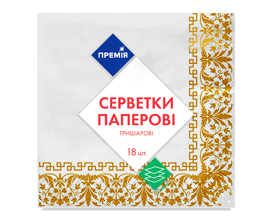 Серветки «Премія»® з малюнком №5 3-шарові