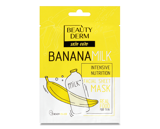 Маска Beauty Derm банан-молоко тканинна
