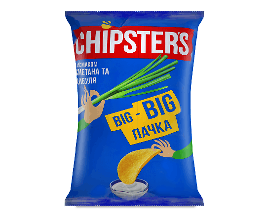 Чипси Flint Chipster's картопляні зі смаком сметани і цибулі