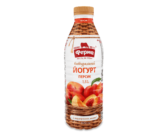 Йогурт «Ферма» персик 1,5%, пет