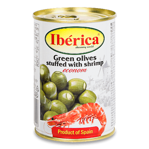 Оливки Iberica з креветкою з/б 280г – онлайн-супермаркет «Сільпо»