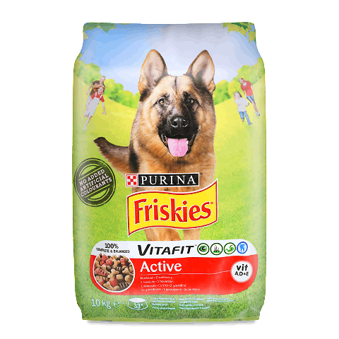 Корм для собак Friskies Active з яловичиною сухий 10кг – онлайн ...