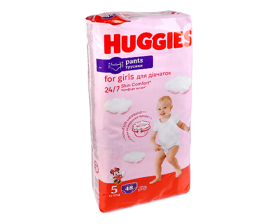 Підгузки-трусики для дівчинки Huggies 5 (12-17 кг)
